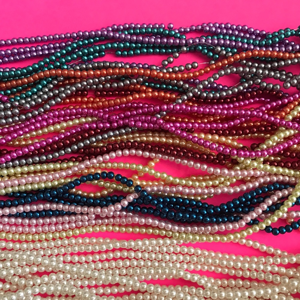 LOOSE OR BY STRAND CRACKLE GLASS AND GLASS PEARL BEADS